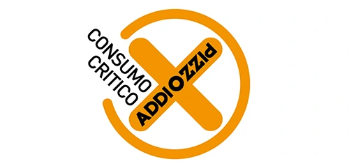 Logo dell’iniziativa “Consumo Critico Addiopizzo”, simbolo del sostegno di Disco Express alla legalità.